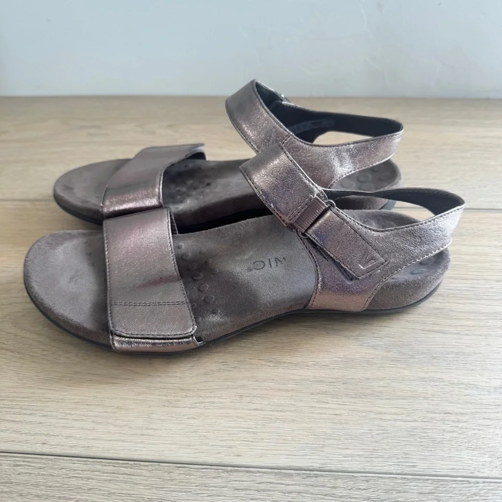 Vionic Marsala Grey Metallic Sandals